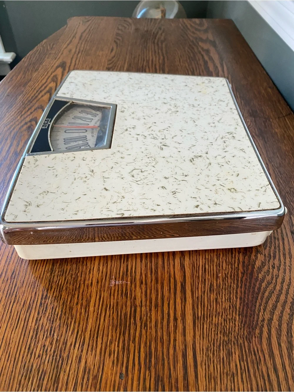 Vintage MCM 1950s Atomic Era Borg Bathroom Scale